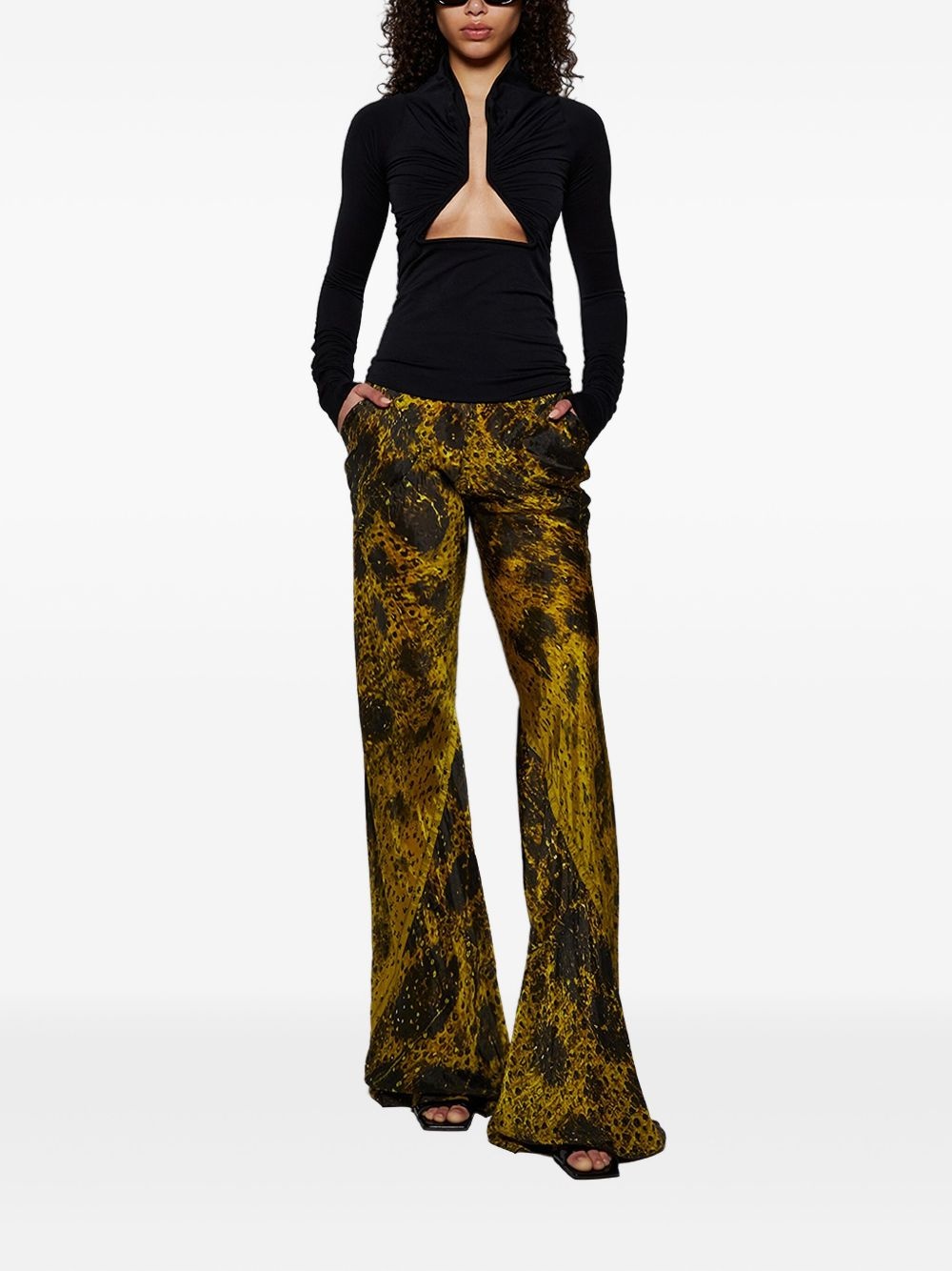 bias-cut flared trousers - 2