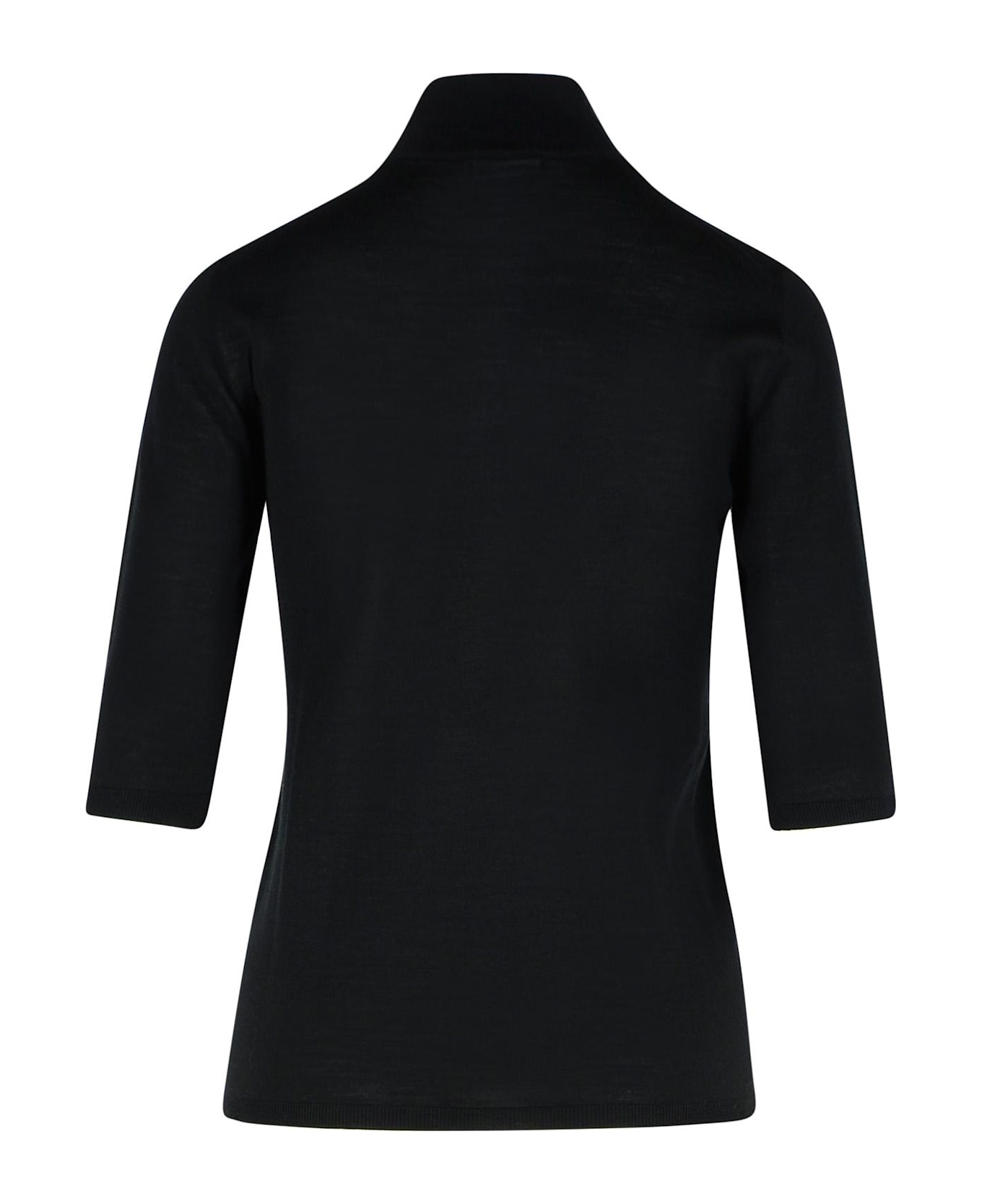 'cecina' Beige Virgin Wool Turtleneck Sweater - 3