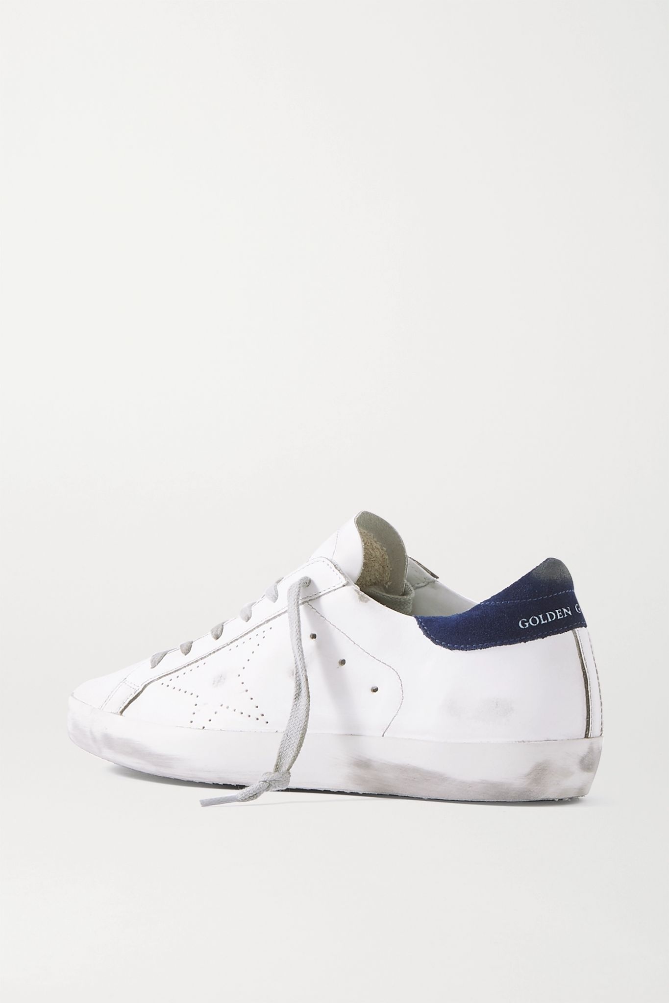 Superstar distressed leather and suede sneakers - 4