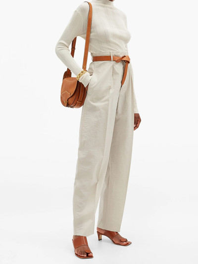 Isabel Marant Tacoma crinkled cotton-blend straight-leg trousers outlook