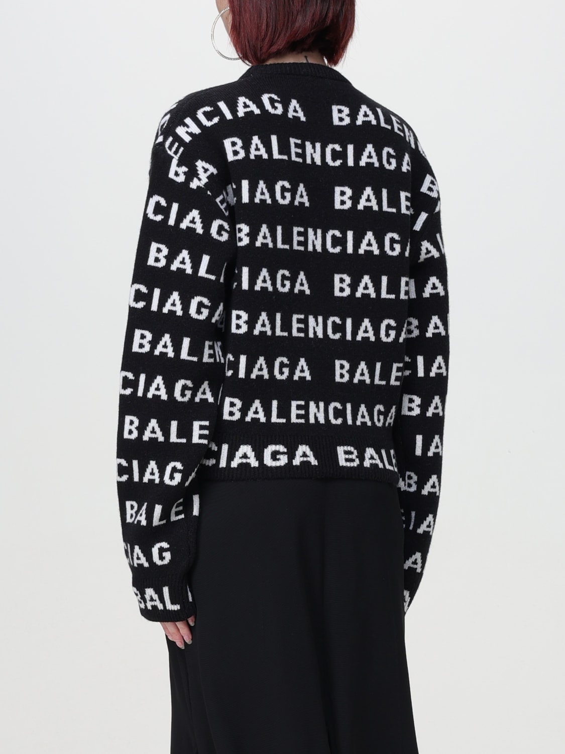 Balenciaga sweater in wool blend with all-over logo - 3