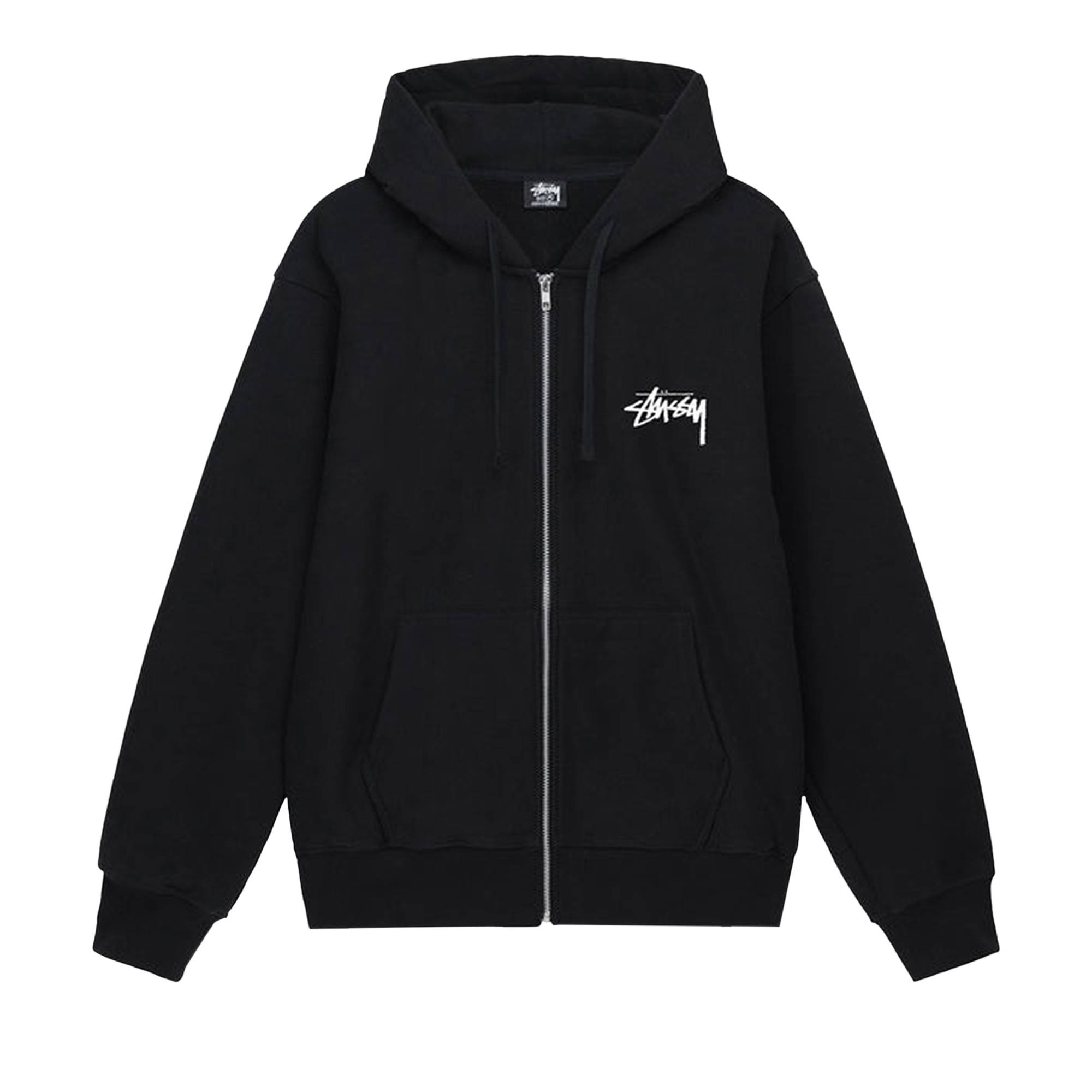 Stussy Burning Stock Zip Hoodie 'Black' - 1