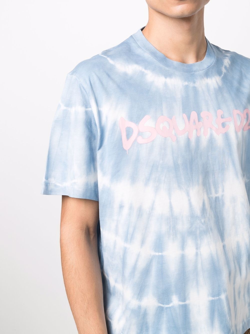 logo-print tie-dye cotton T-shirt - 5