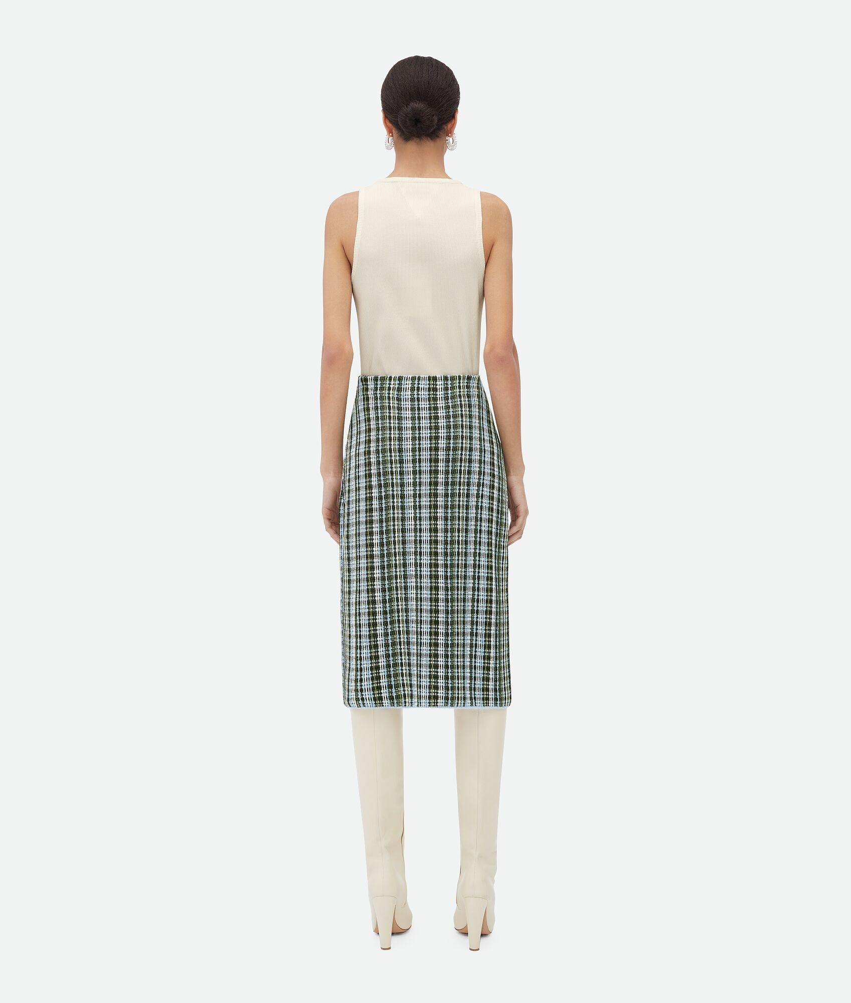 Cotton Viscose Check Skirt - 3