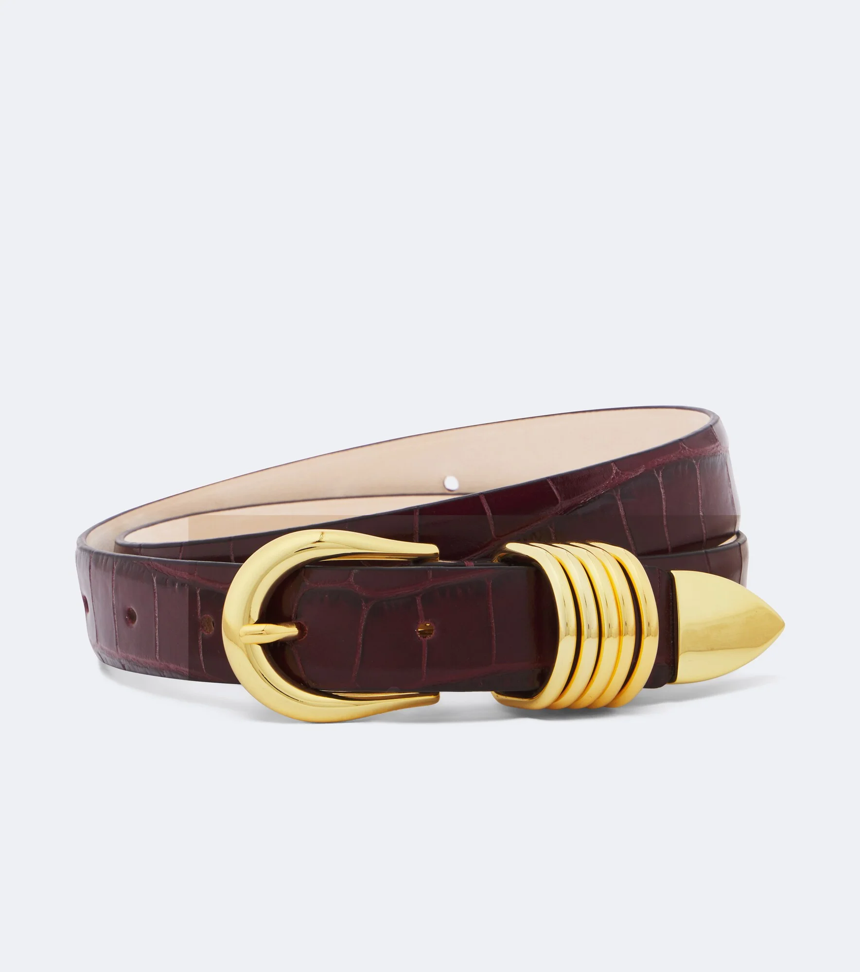 Hollyhock croc-effect leather belt - 1