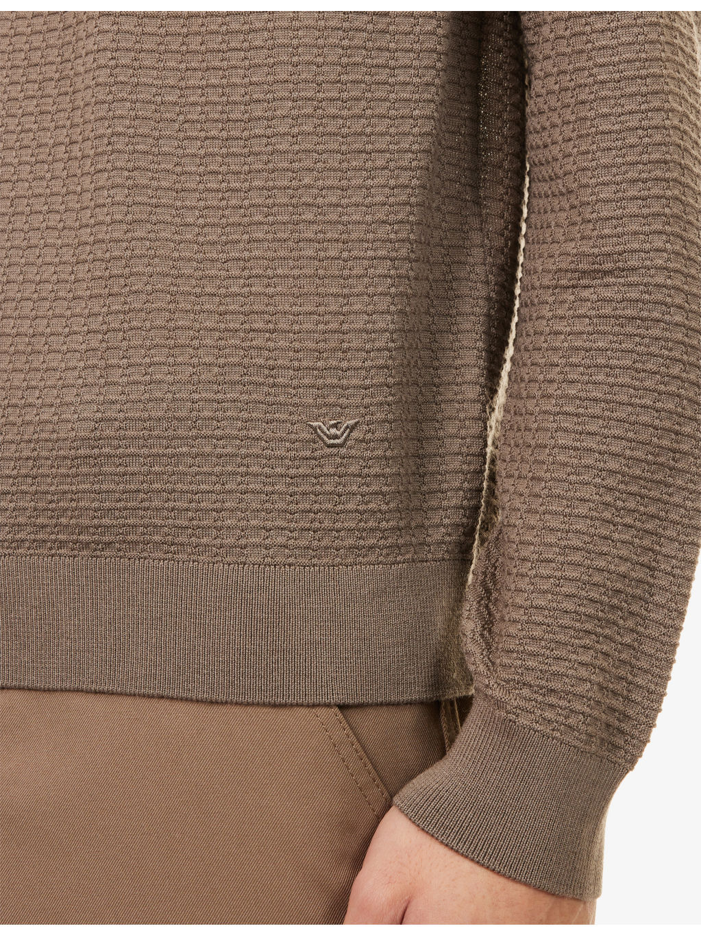 Logo-Embellished Textured Wool Jumper - 5