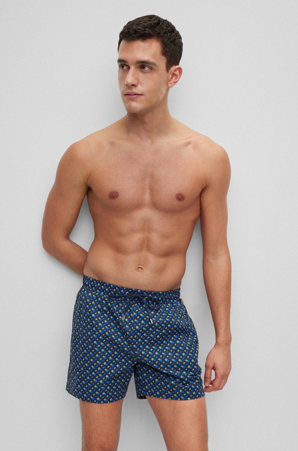 SWIM SHORTS WITH MONOGRAM PRINT - 2