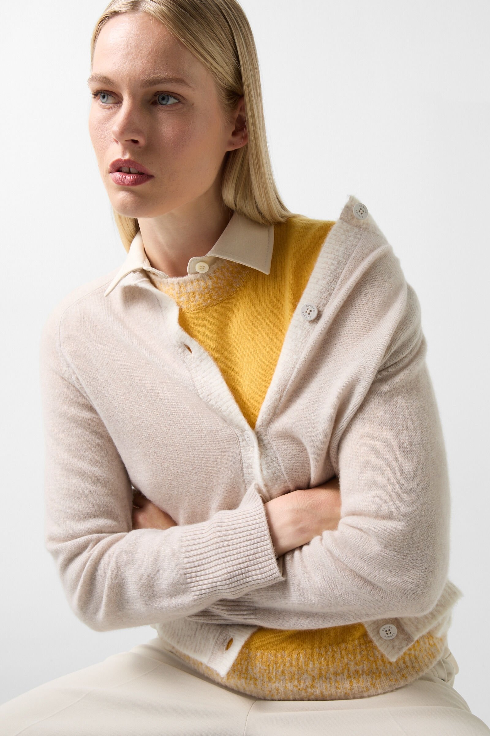 Lauren knit jacket in Sand - 5