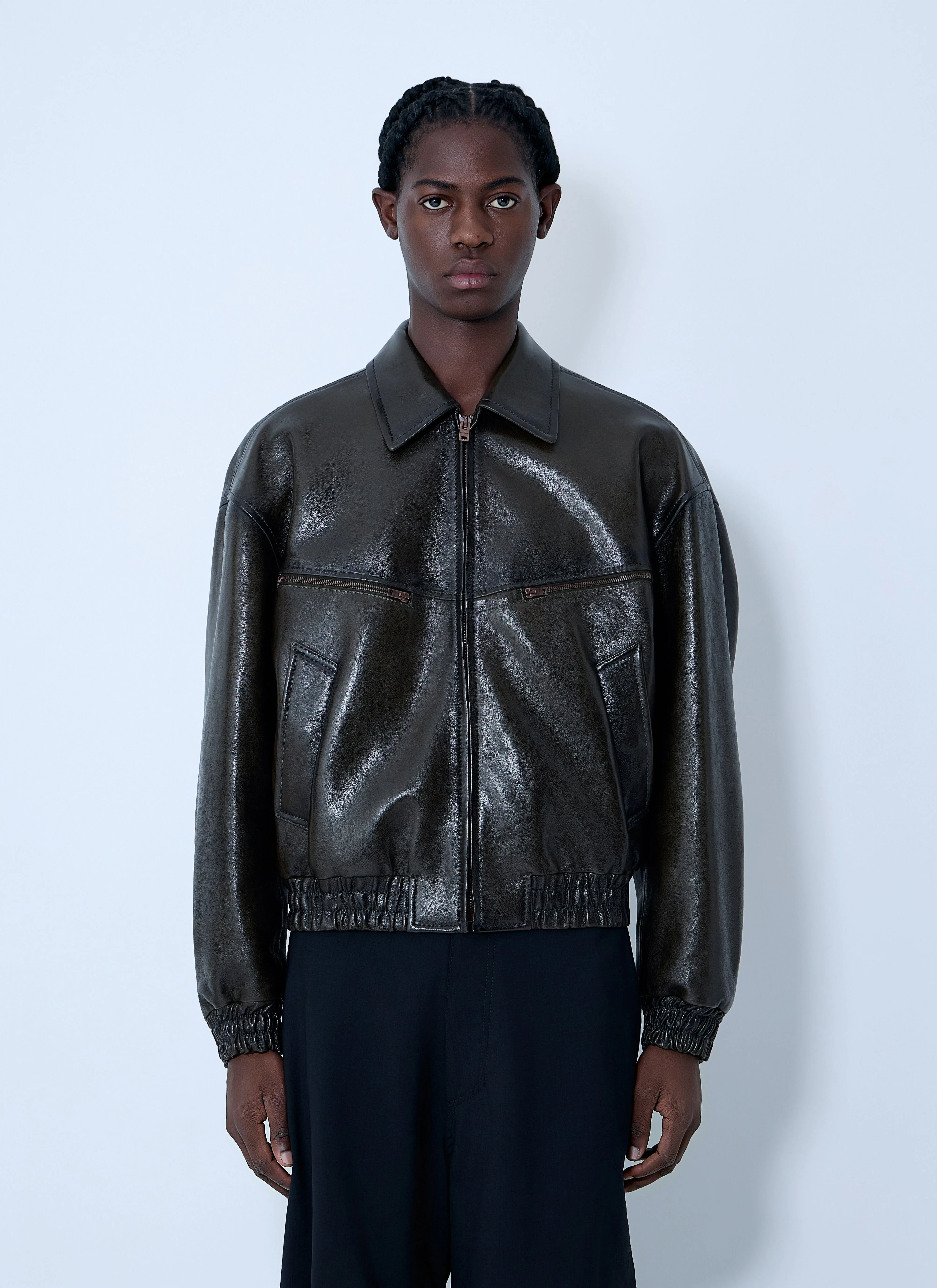 Leather Bomber Jacket - 1