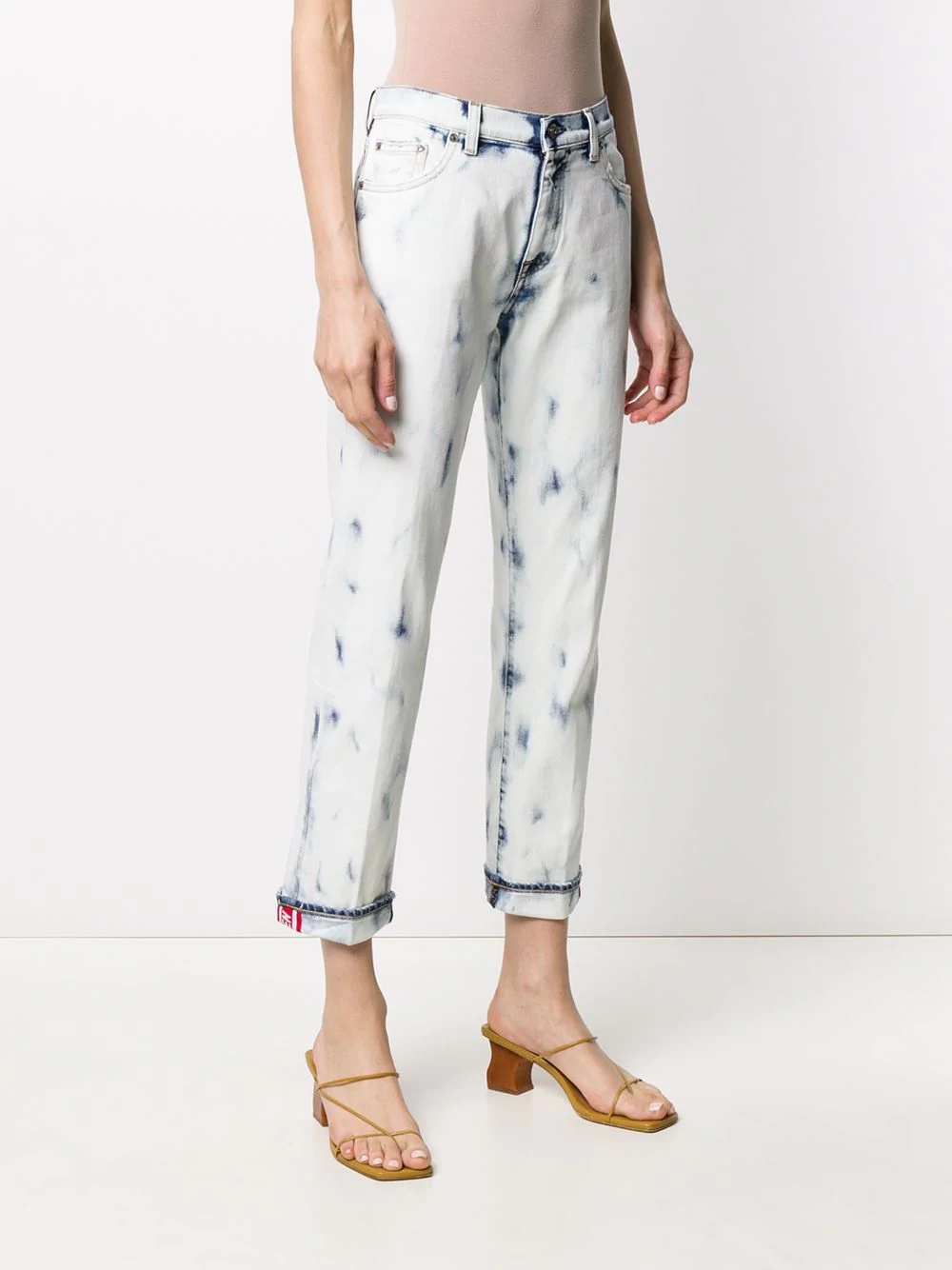 bleached straight leg jeans - 3