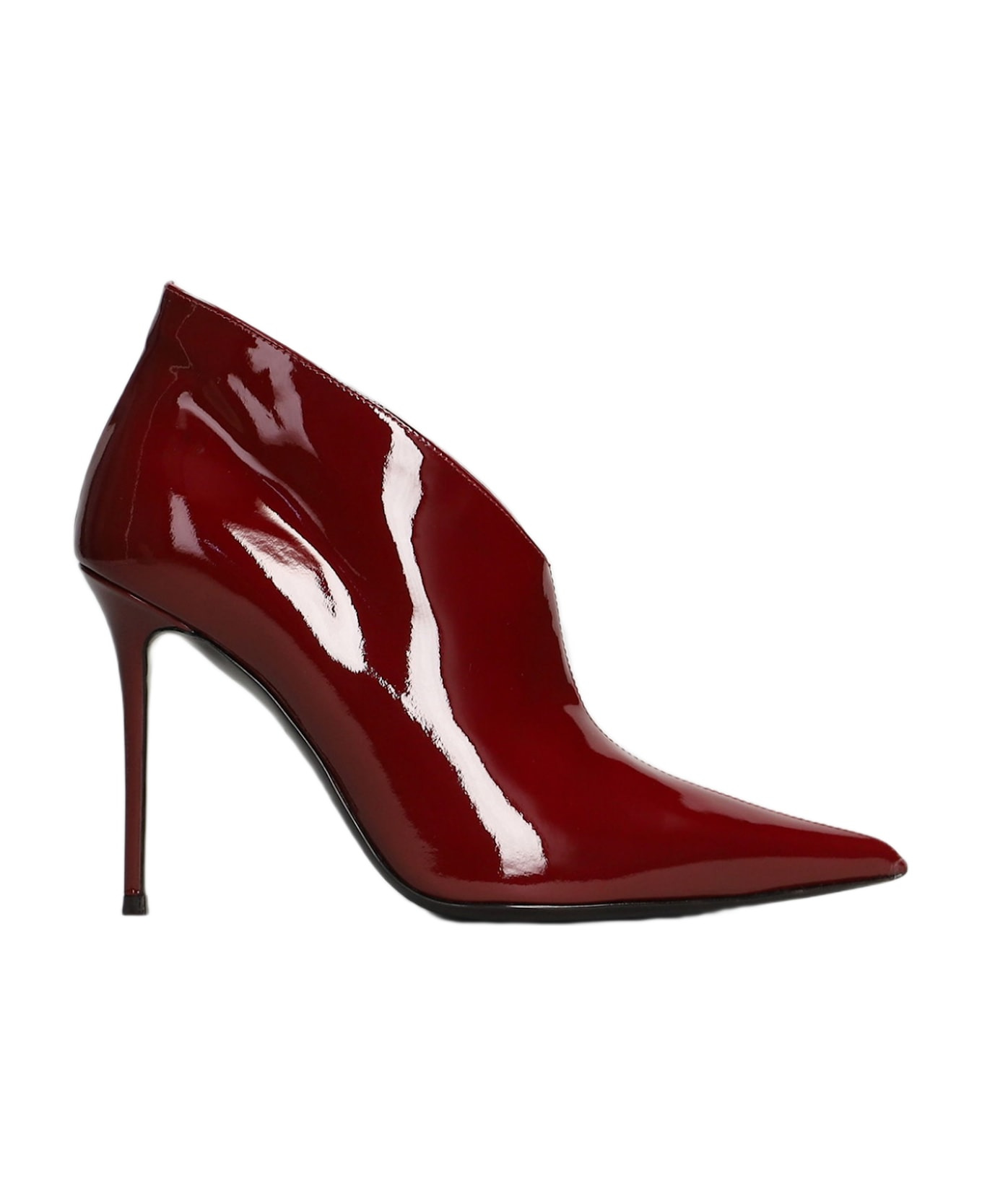 Raquel 105 High Heels Ankle Boots In Bordeaux Patent Leather - 1