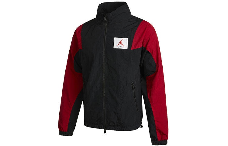 Air Jordan Flight Splicing Casual Sports Stand Collar Jacket Black CV3151-010 - 3
