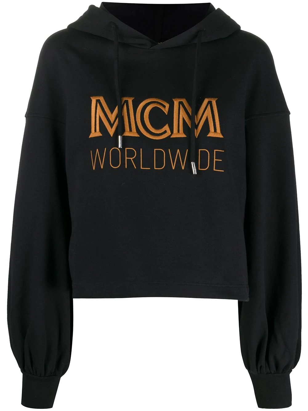 logo-print cropped hoodie - 1