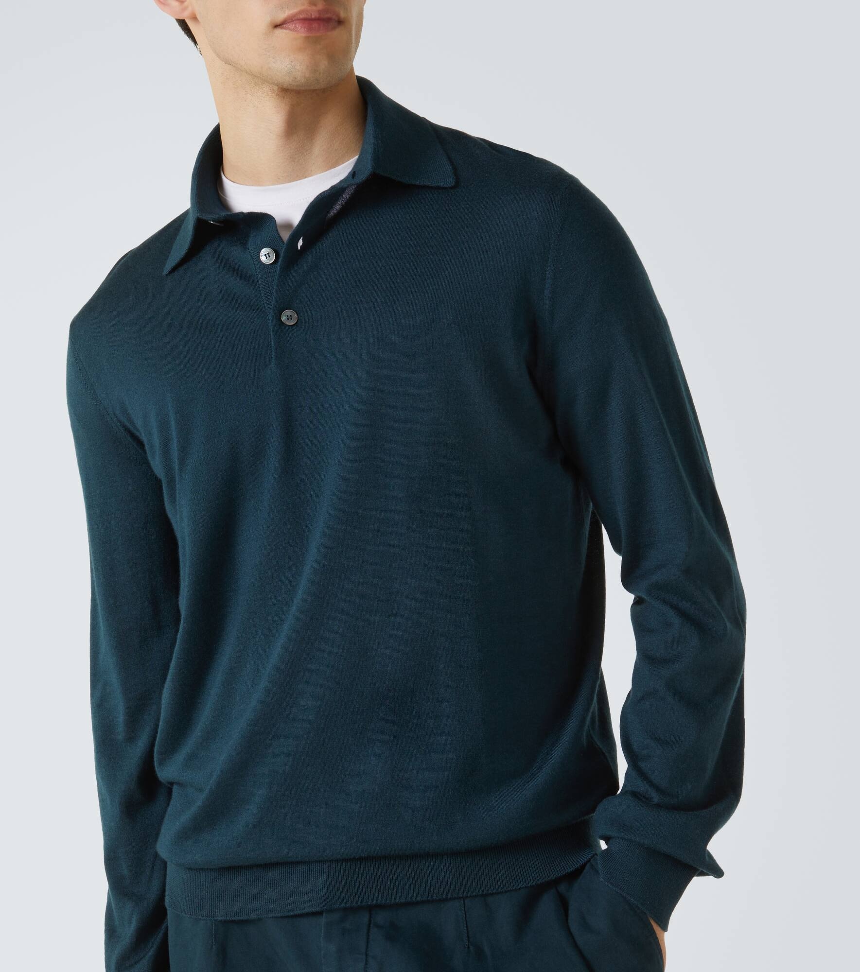 Cashmere and silk polo shirt - 5