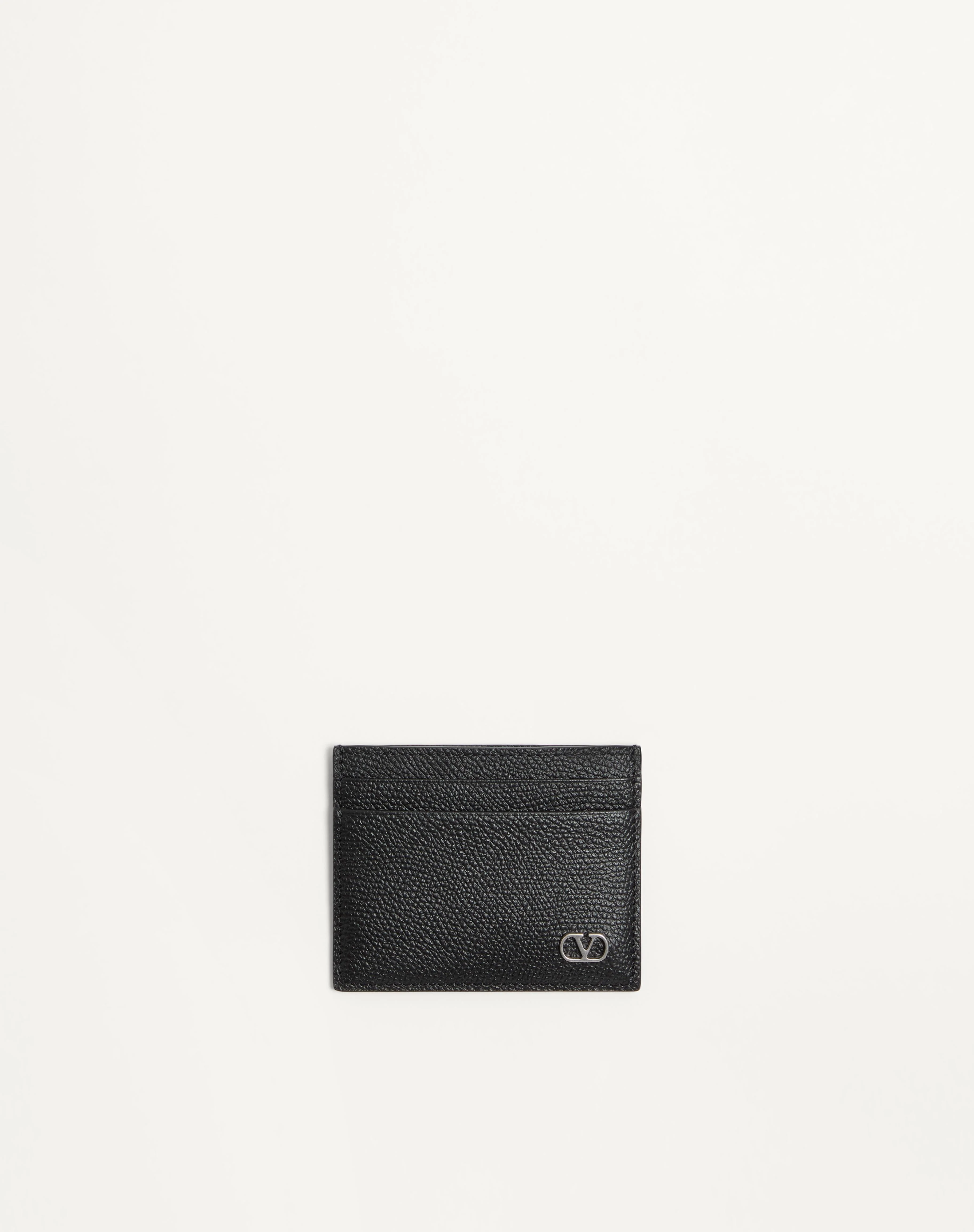VALENTINO GARAVANI VLOGO SIGNATURE CARDHOLDER IN GRAINY CALFSKIN - 1
