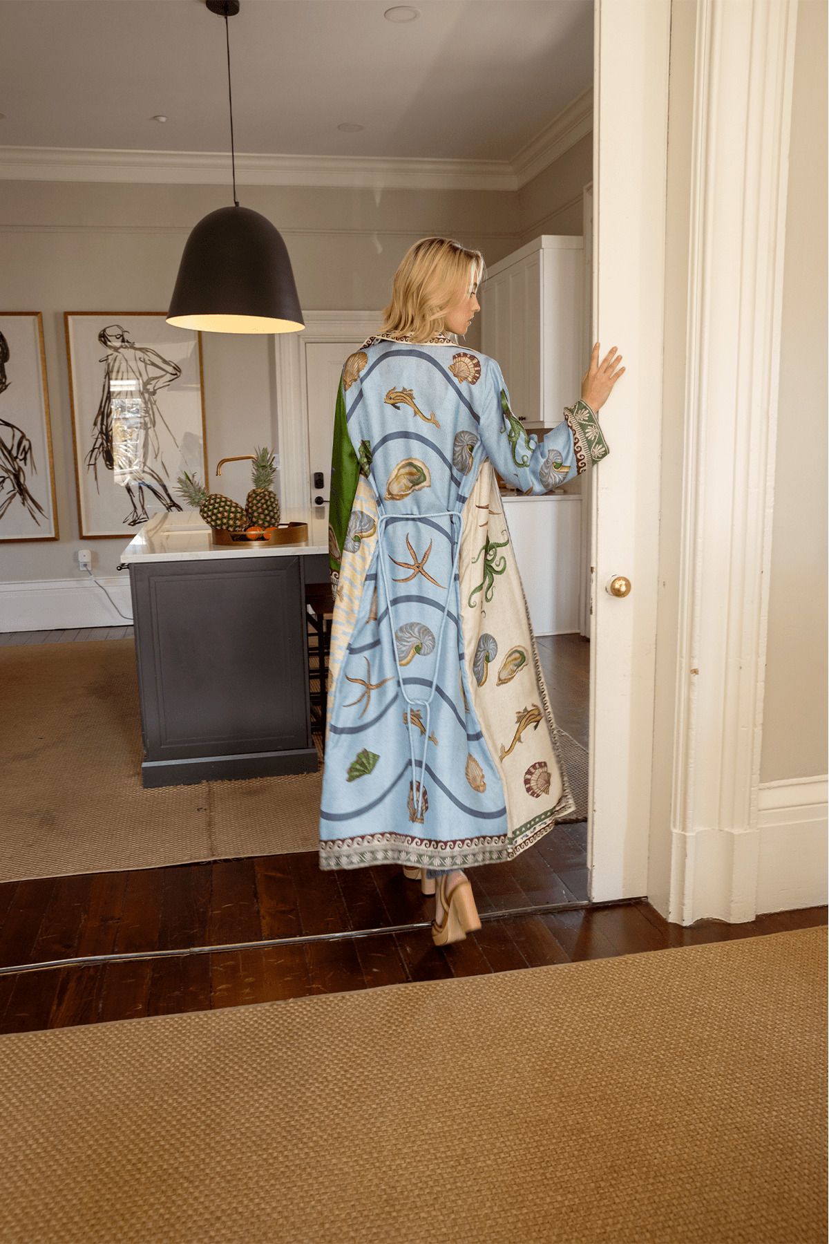 Bath House Silk Shirtdress in Multi - 6