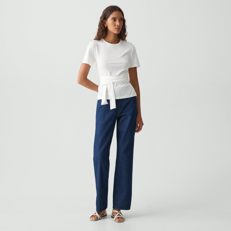 Theory Tie-Front Tee in Cotton outlook