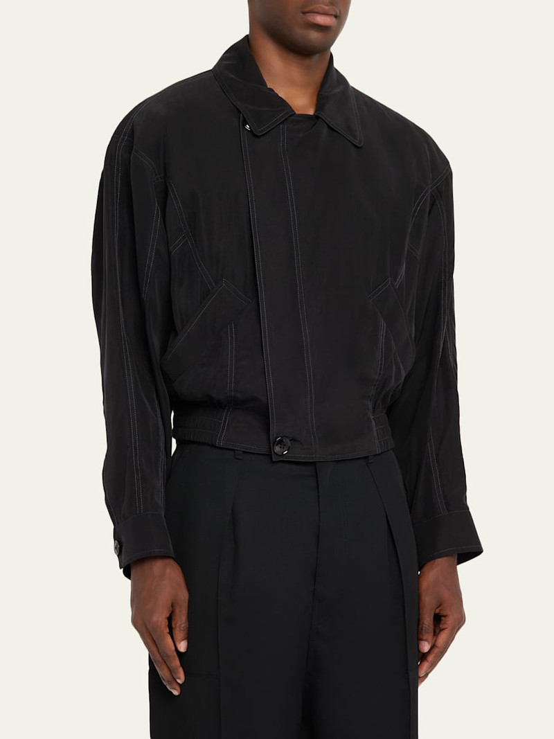 GIORGIO ARMANI Men's Asymmetrical Lyocell Bomber Jacket outlook