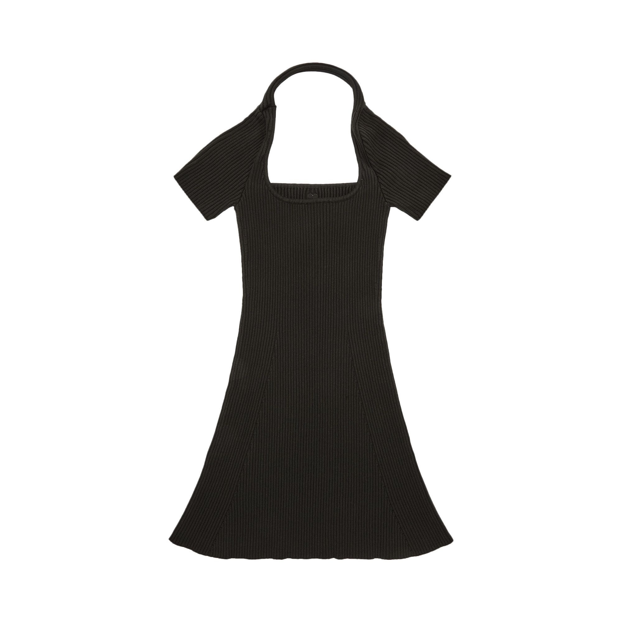 Courrèges Hyperbole Rib Knit Mini Dress 'Mud Brown' - 2