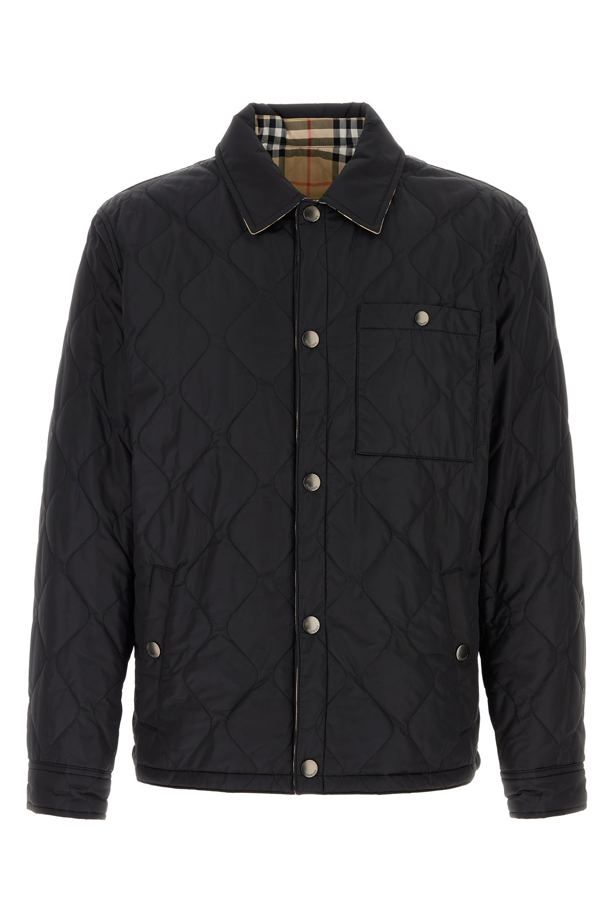 Black nylon reversible jacket - 1
