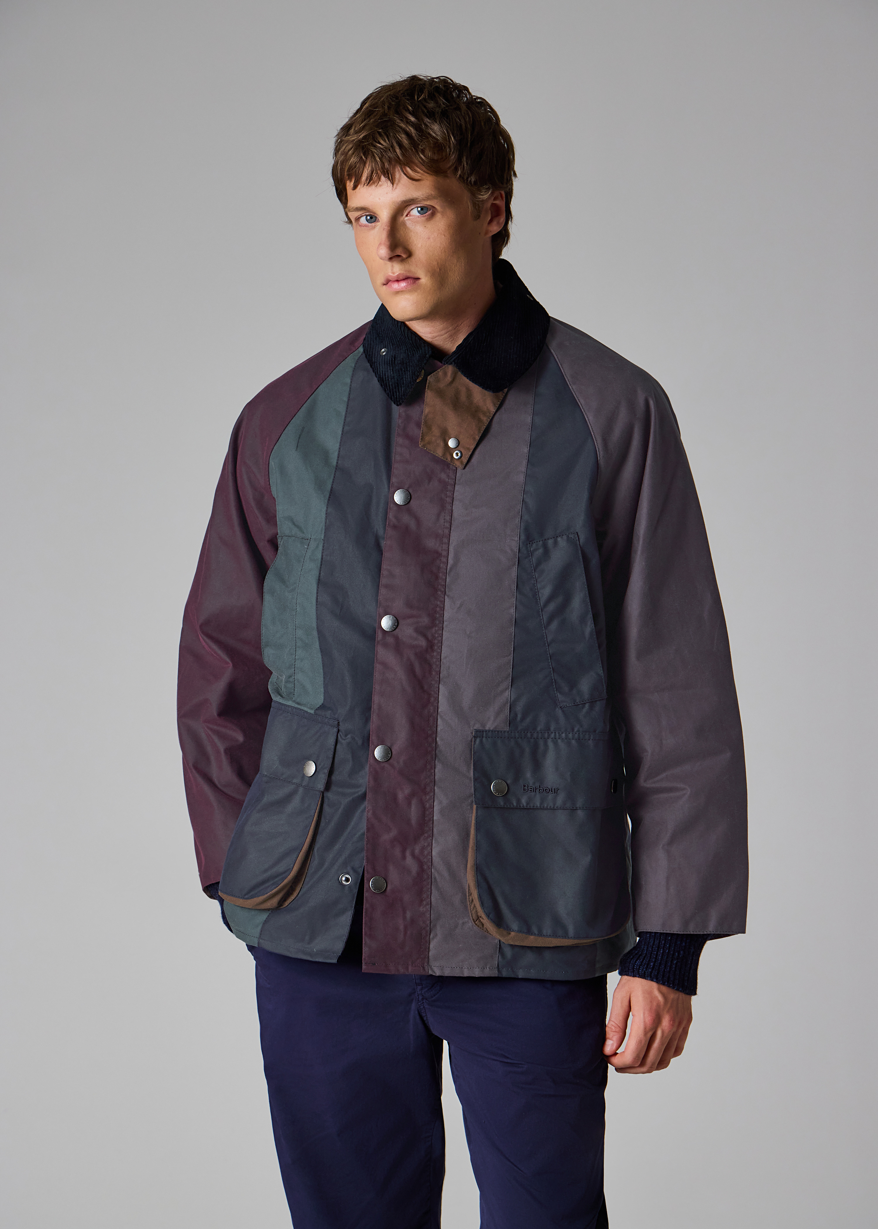 Paul Smith loves Barbour - Striped Oversized Bedale Wax Jacket - 11