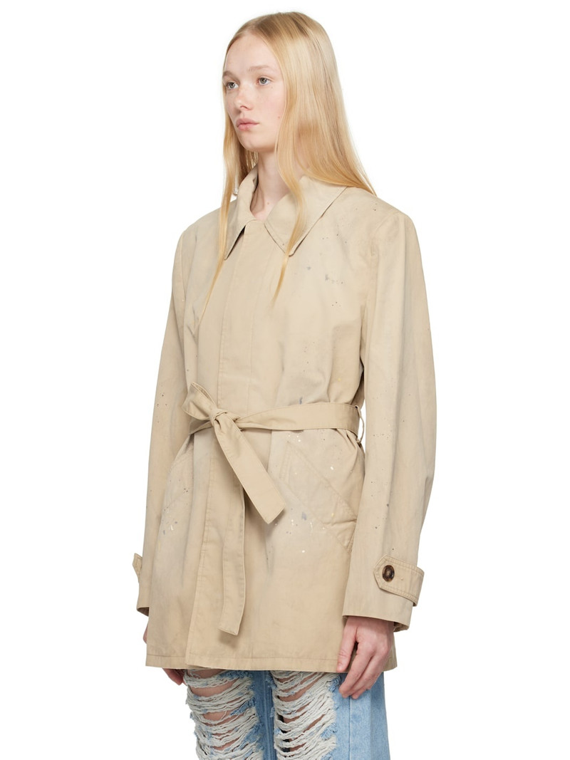 MM6 Maison Margiela Beige Cotton Gabardine Sportsjacket Trench Coat outlook
