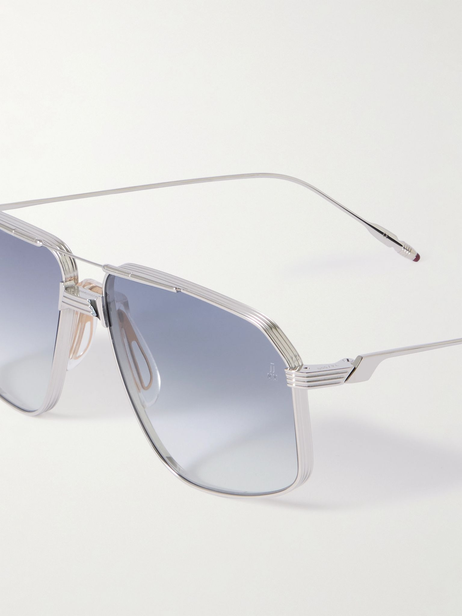 Jagger Aviator-Style Silver-Tone Beta Titanium Sunglasses Silver - 3