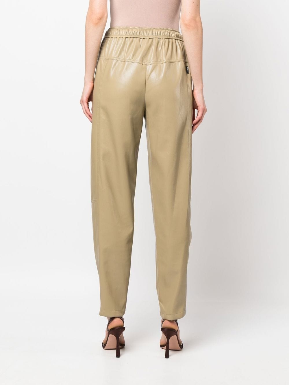 faux-leather drawstring trousers - 6