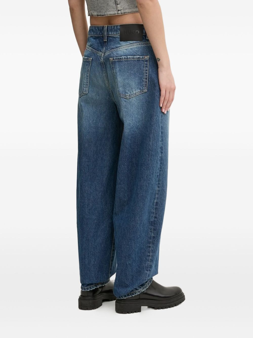 distressed barrel-leg jeans - 2