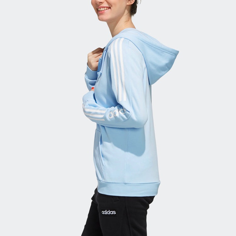 (WMNS) adidas neo CE 3S ZP HDY Zipper Jacket Sky Blue EI4693 - 4