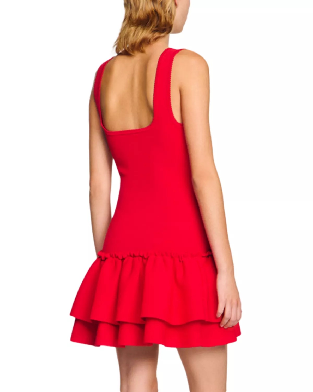 Ruffled Short Knit Dress - 3