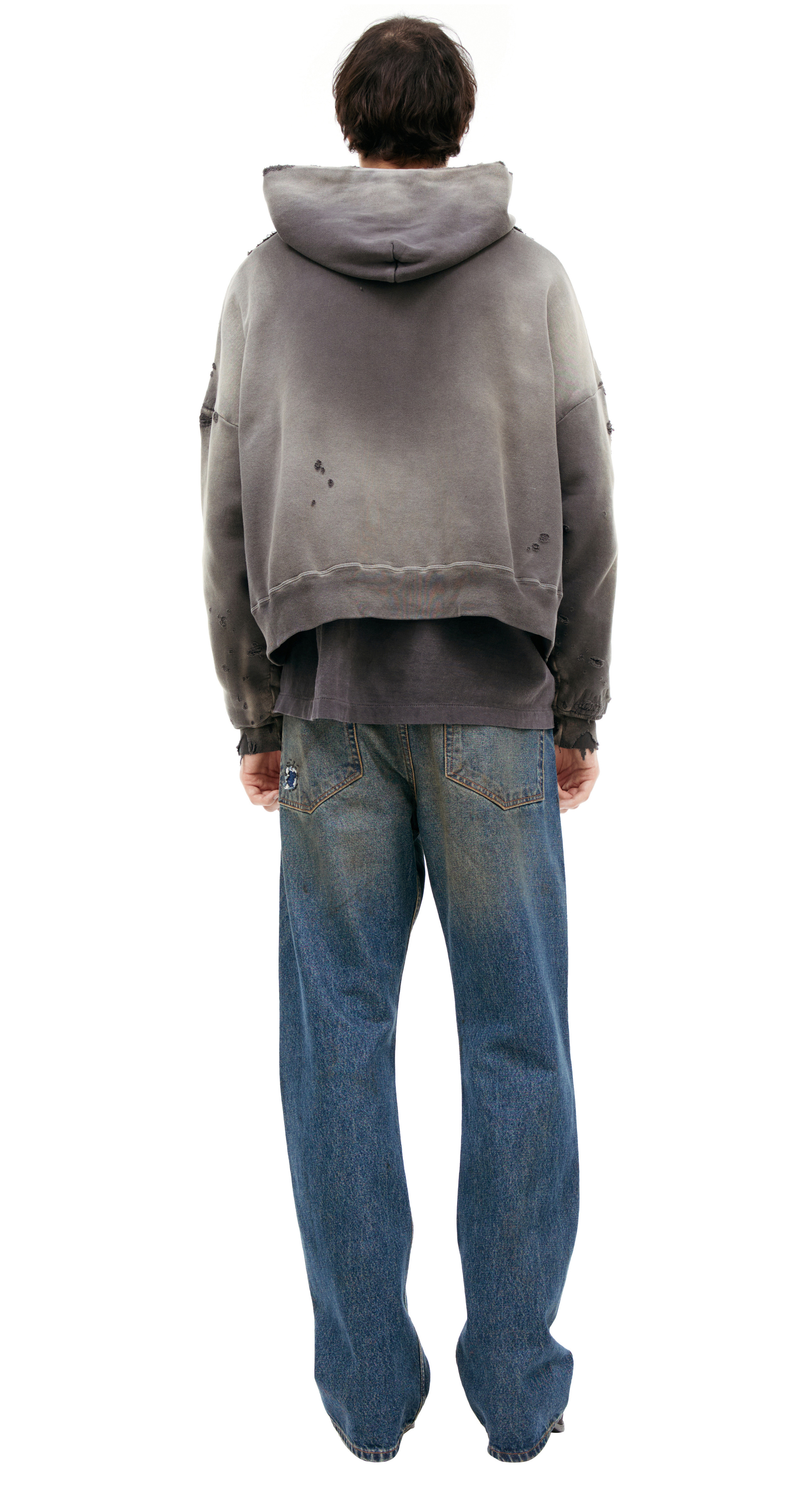 RIPPED HOODIE WITH ZIPPER - 3
