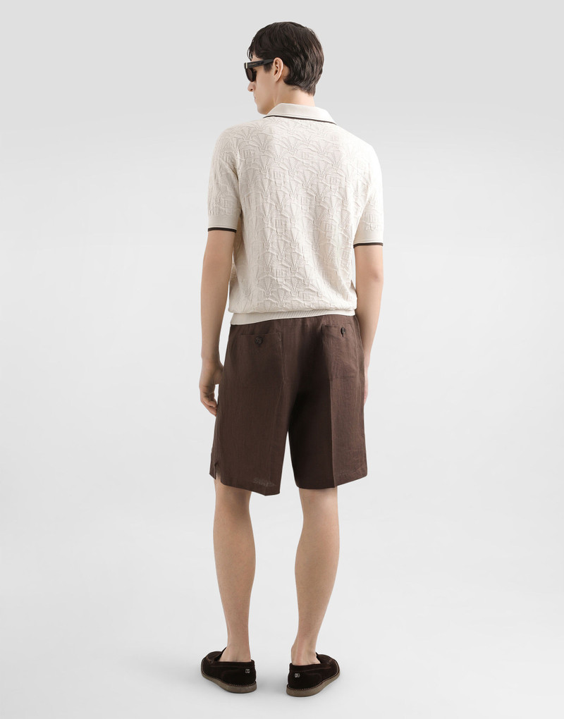 Silk polo shirt with allover logo 3