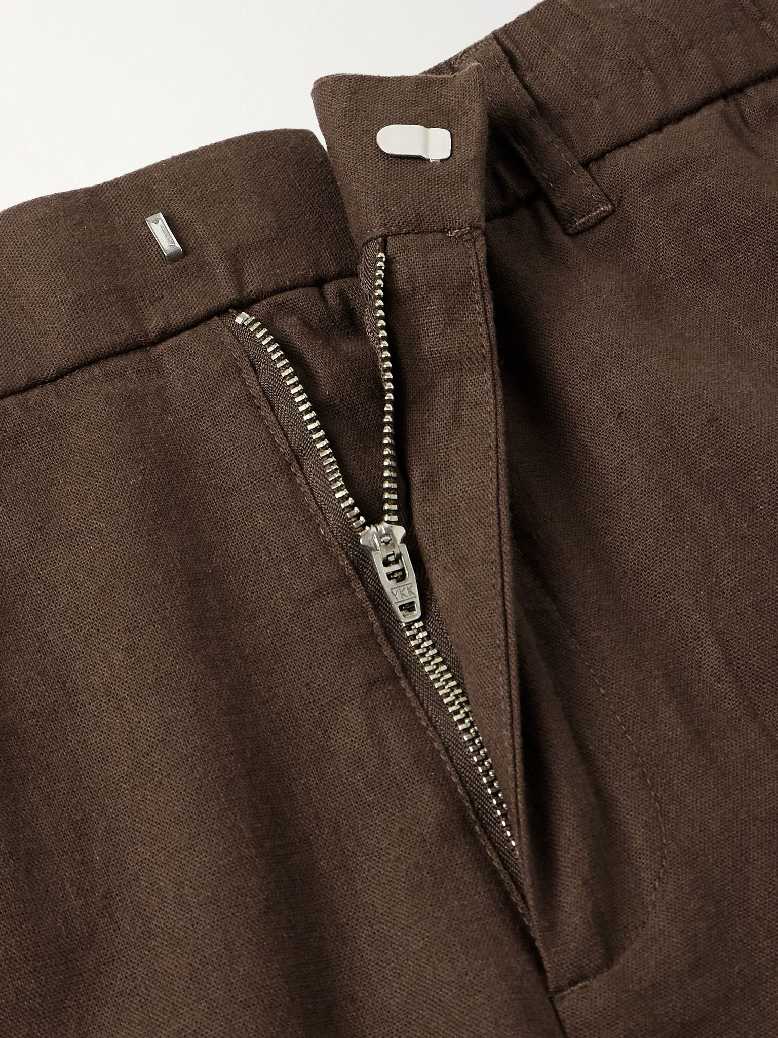 Billie 5397 Straight-Leg Linen and Organic Cotton-Blend Shorts Dark brown - 5
