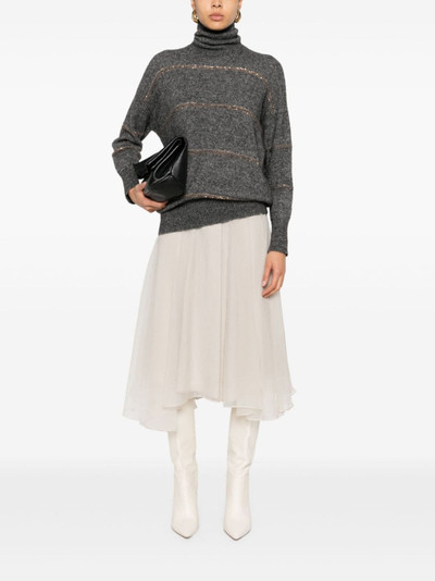 Brunello Cucinelli sequin-embellished knitted jumper outlook