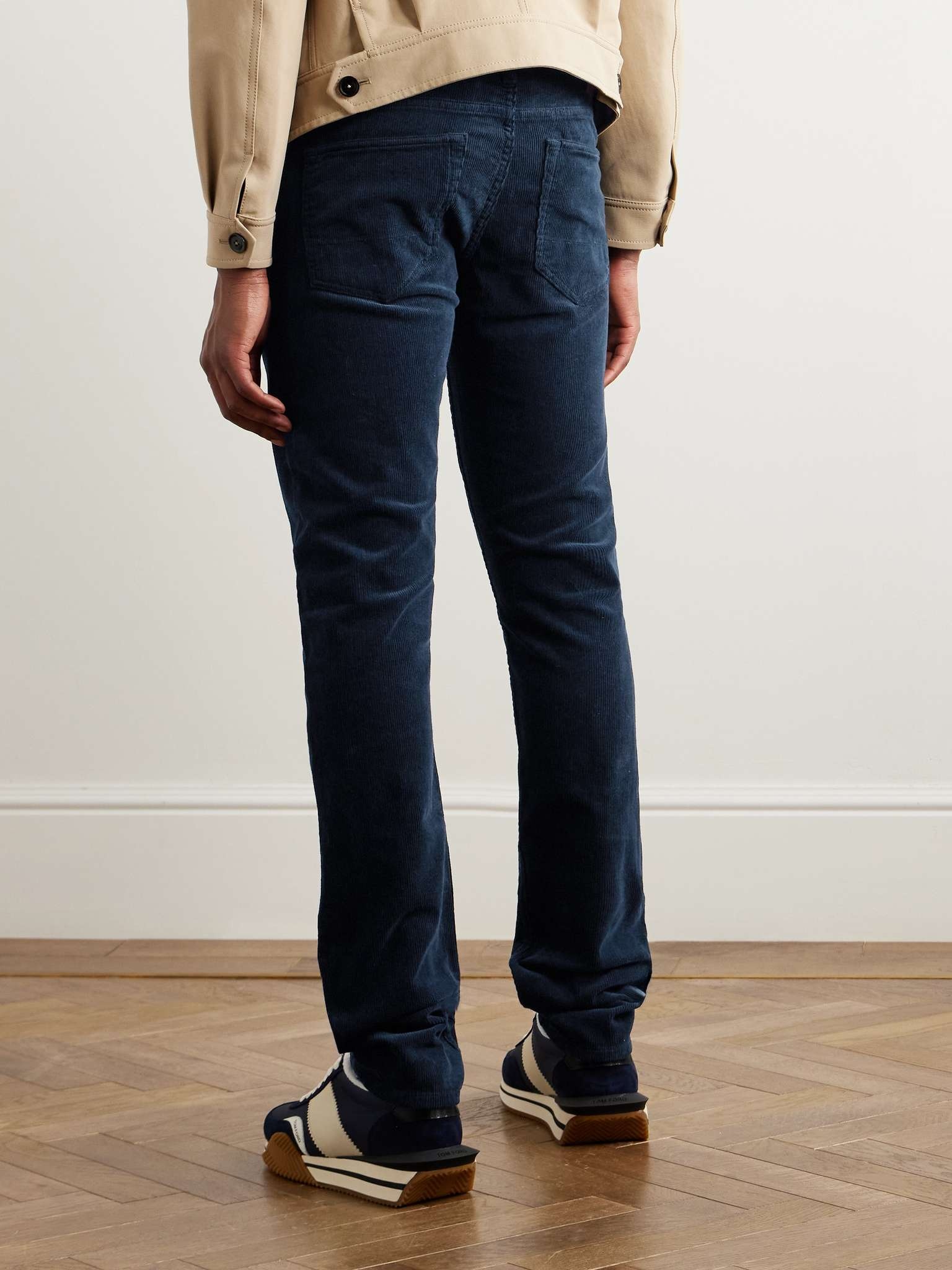 Slim Straight-Leg Cotton-Blend Corduroy Trousers - 4