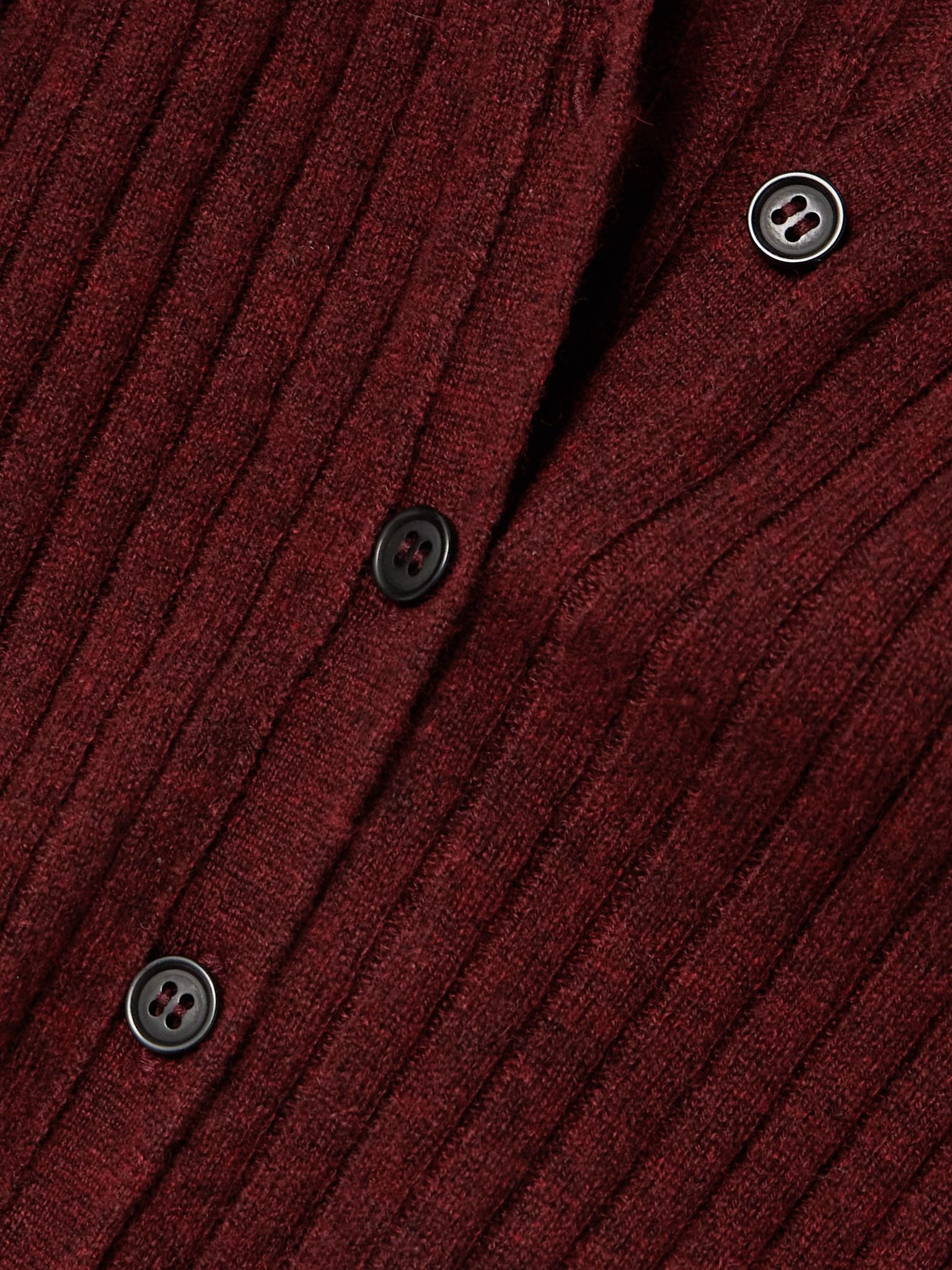 Katya ribbed organic cashmere cardigan Burgundy - 5
