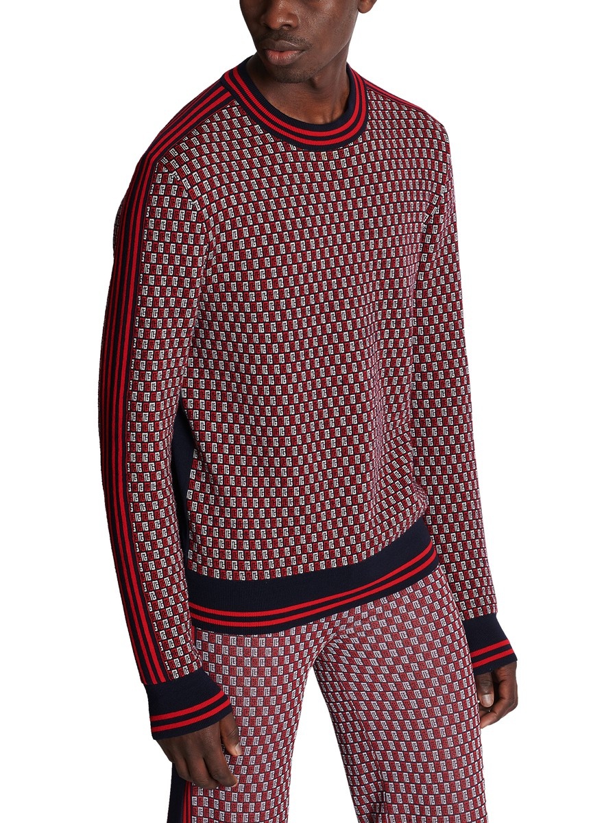 Monogrammed jacquard sweater - 7