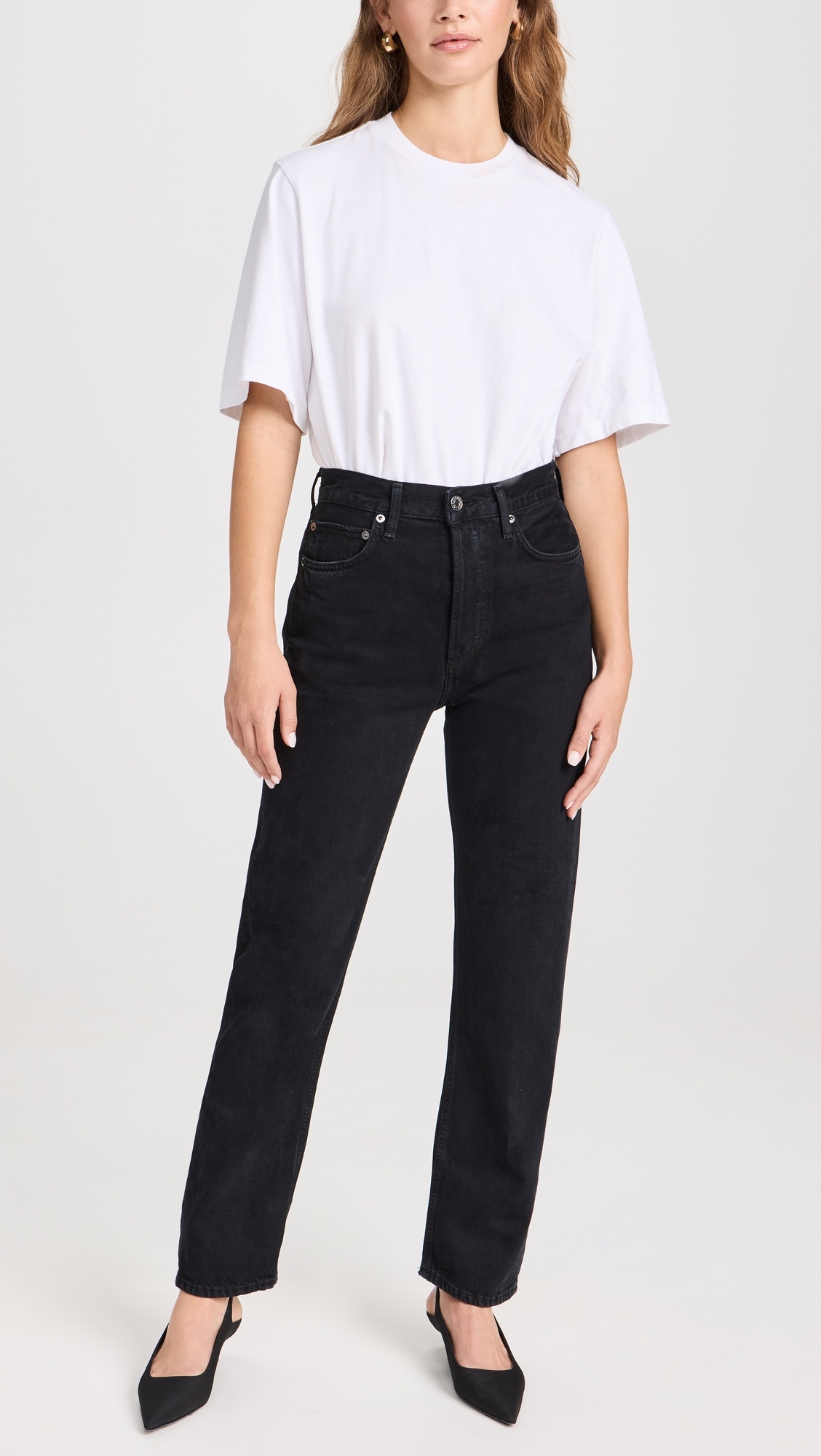 90'S Pinch Waist: High Rise Straight Jeans - 4