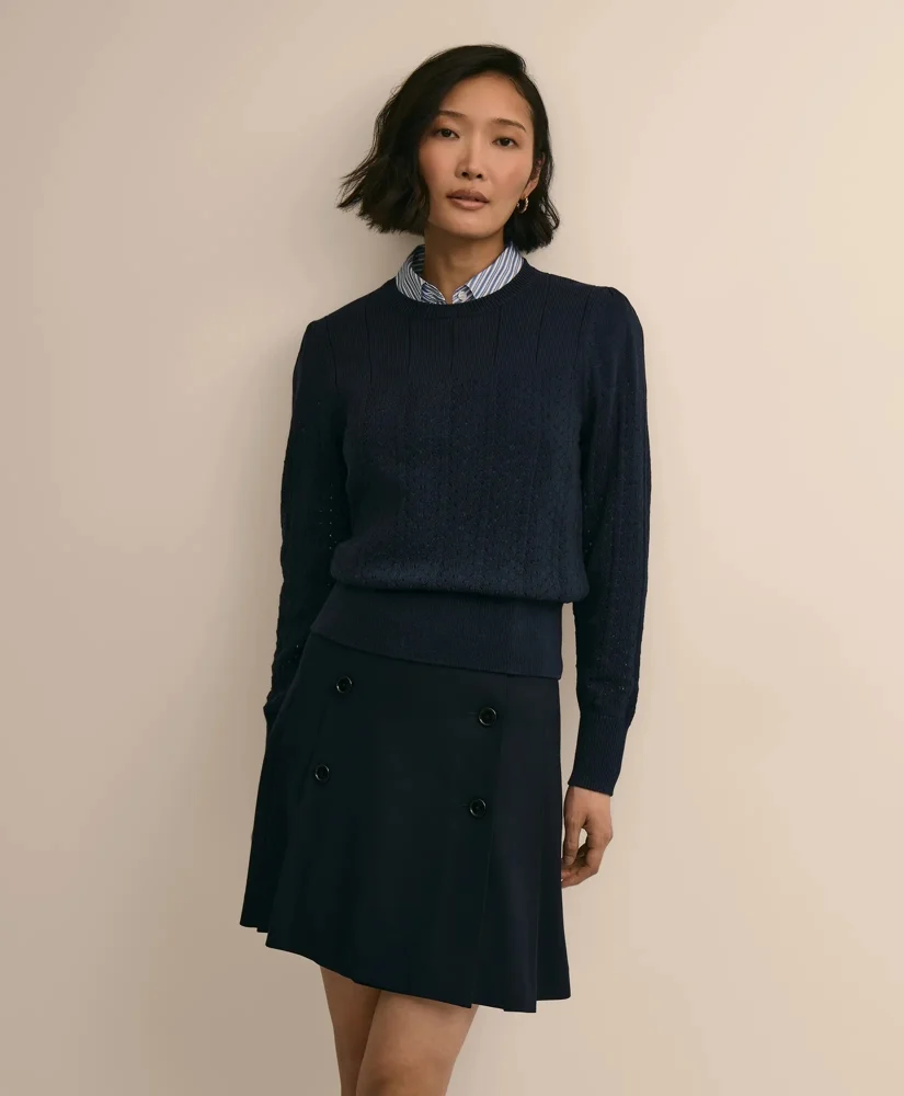 Cotton Pointelle Sweater - 1