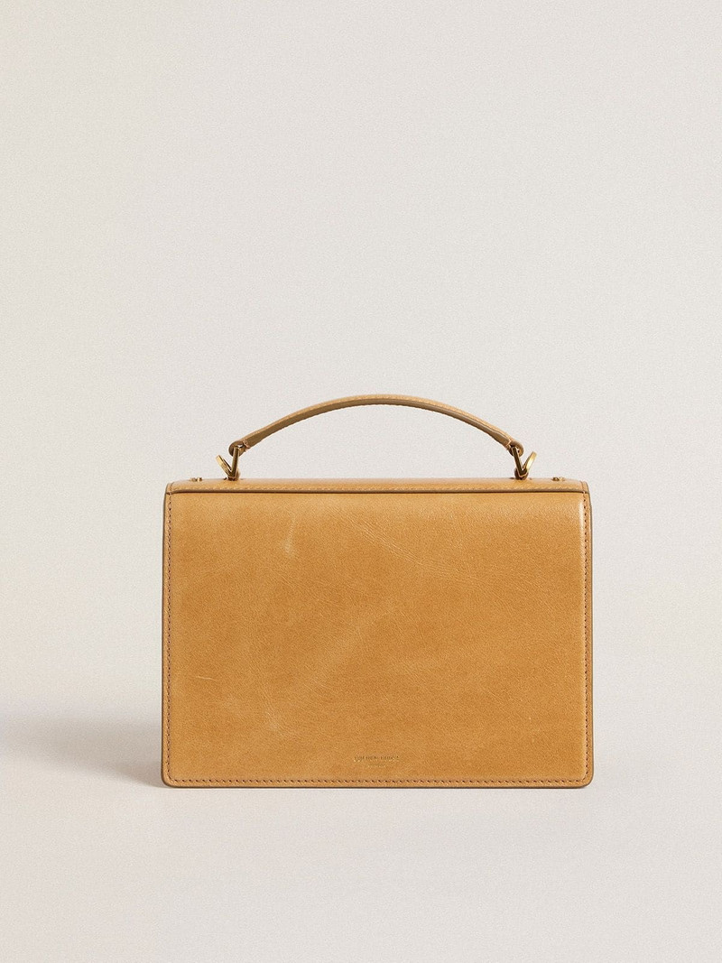 Golden Goose Venezia Bag in ochre yellow embossed leather with gold details outlook