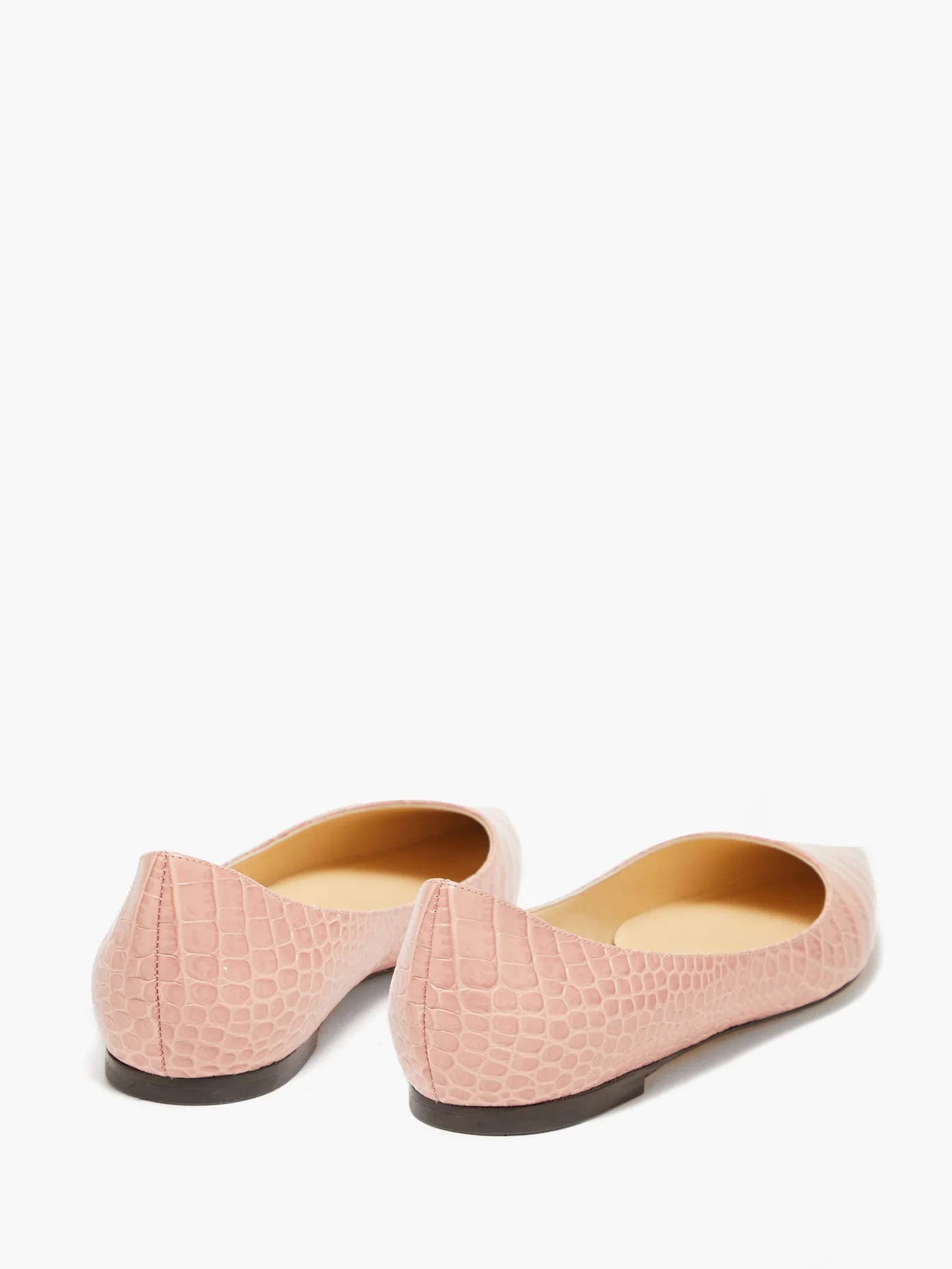 Love point-toe crocodile-effect leather flats - 4