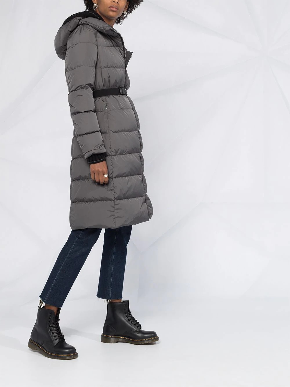 belted padded coat - 6