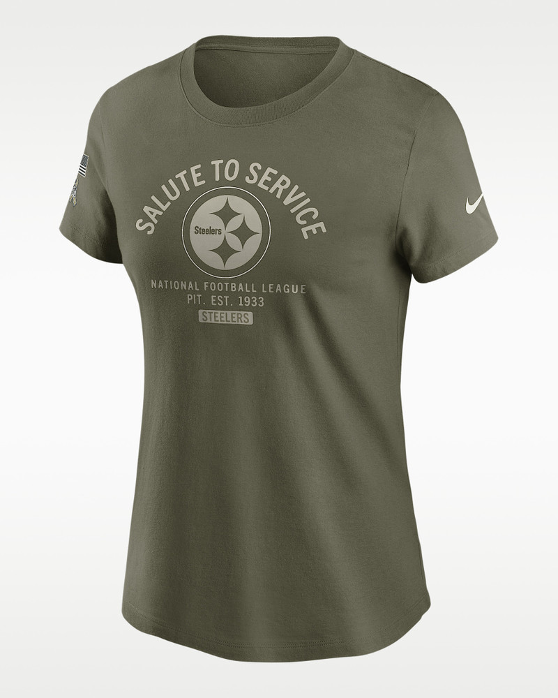 Pittsburgh Steelers Salute to Service Sideline Women's Nike NFL T-Shirt 1