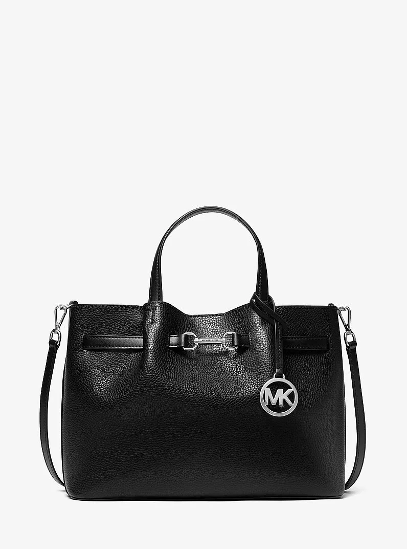 Carson Medium Pebbled Leather Satchel - 1