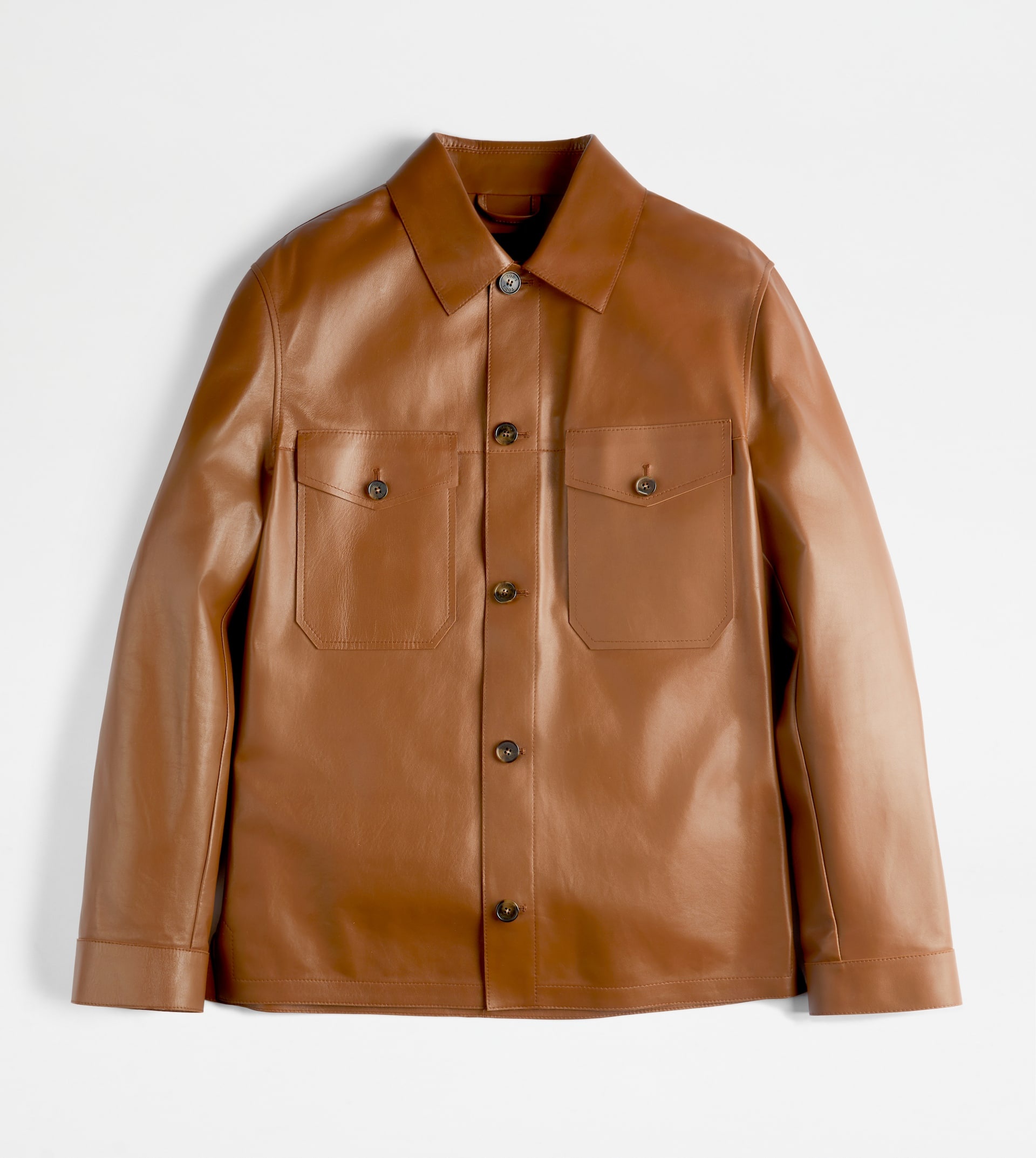 OVER SHIRT IN NAPPA LEATHER - BROWN - 1