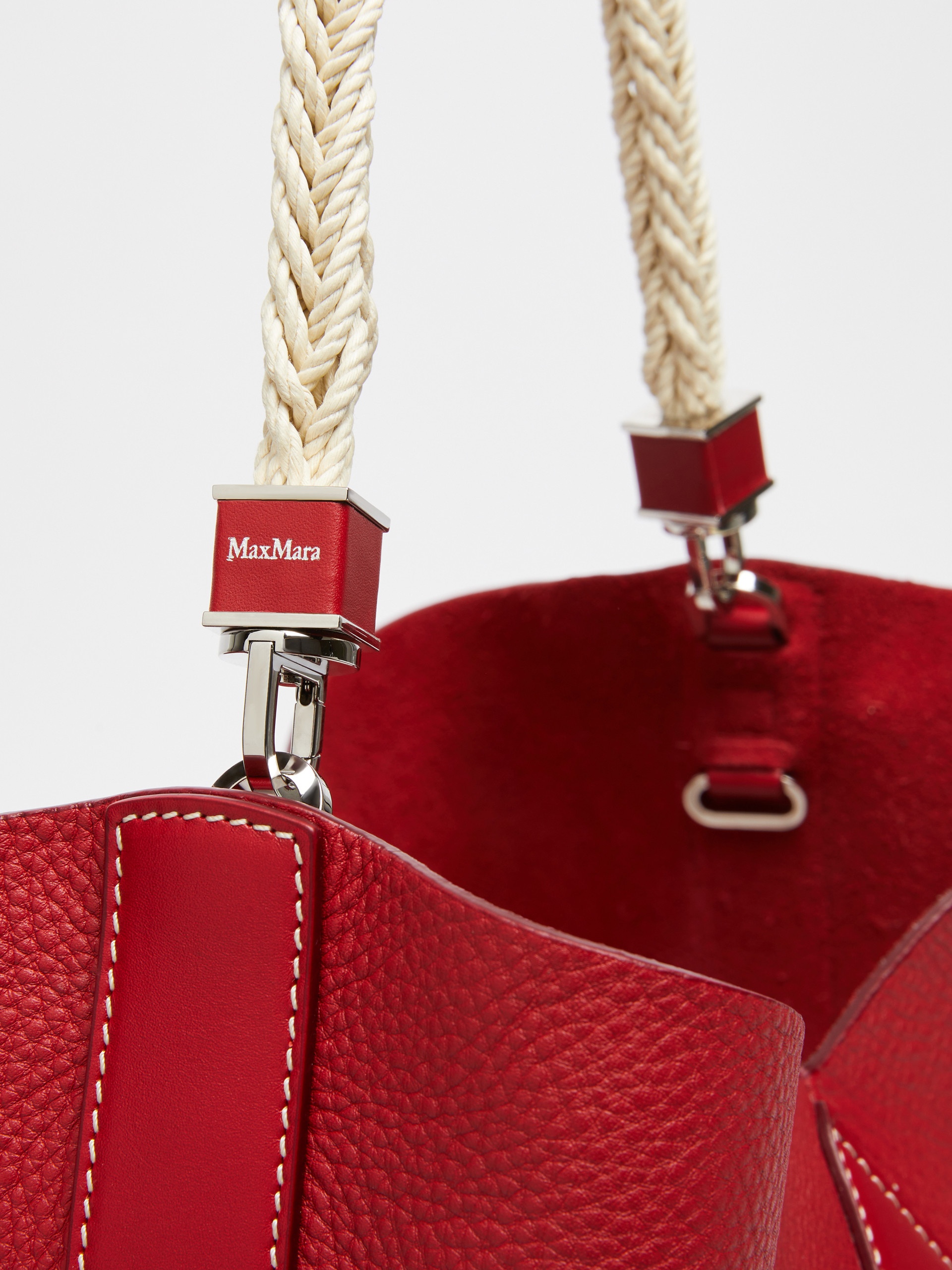 MMBUCKETMROPE Leather bucket bag with rope handle detail - 5