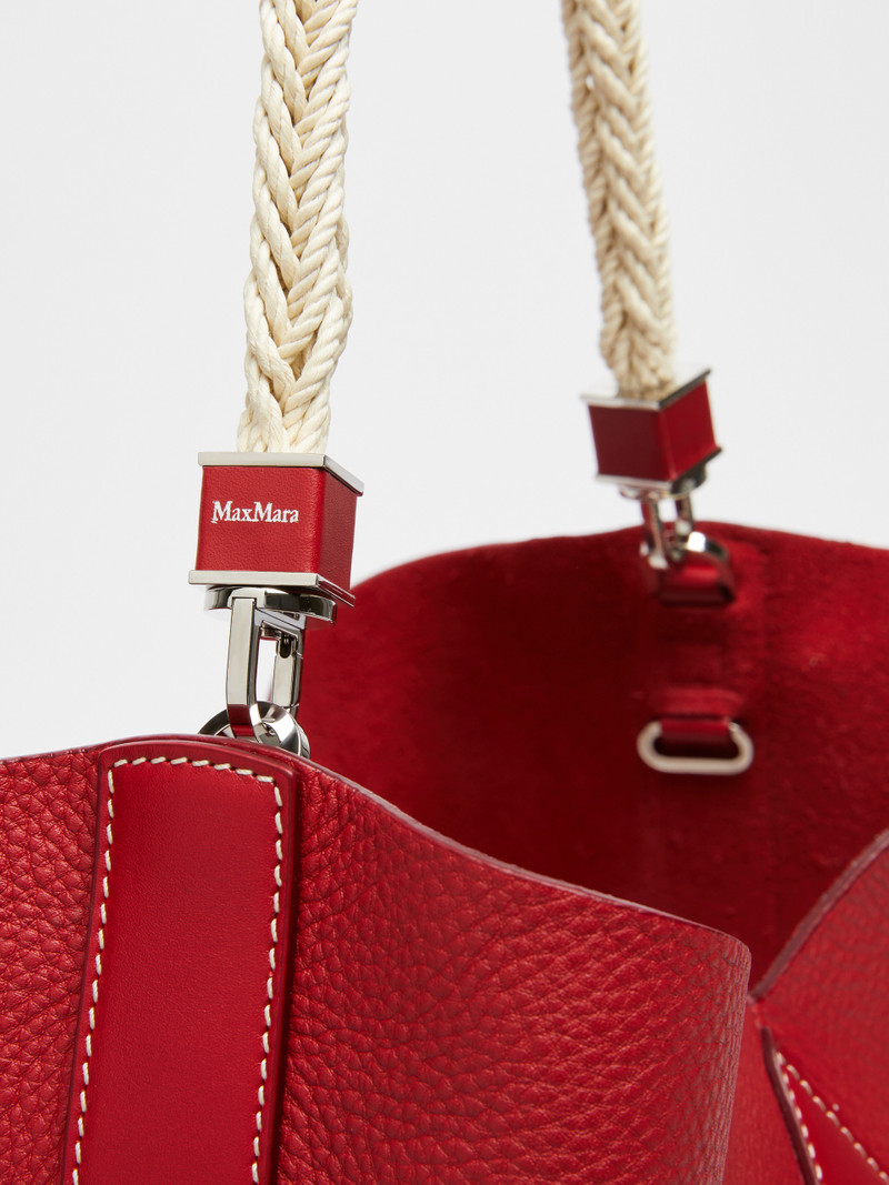 MMBUCKETMROPE Leather bucket bag with rope handle detail 5