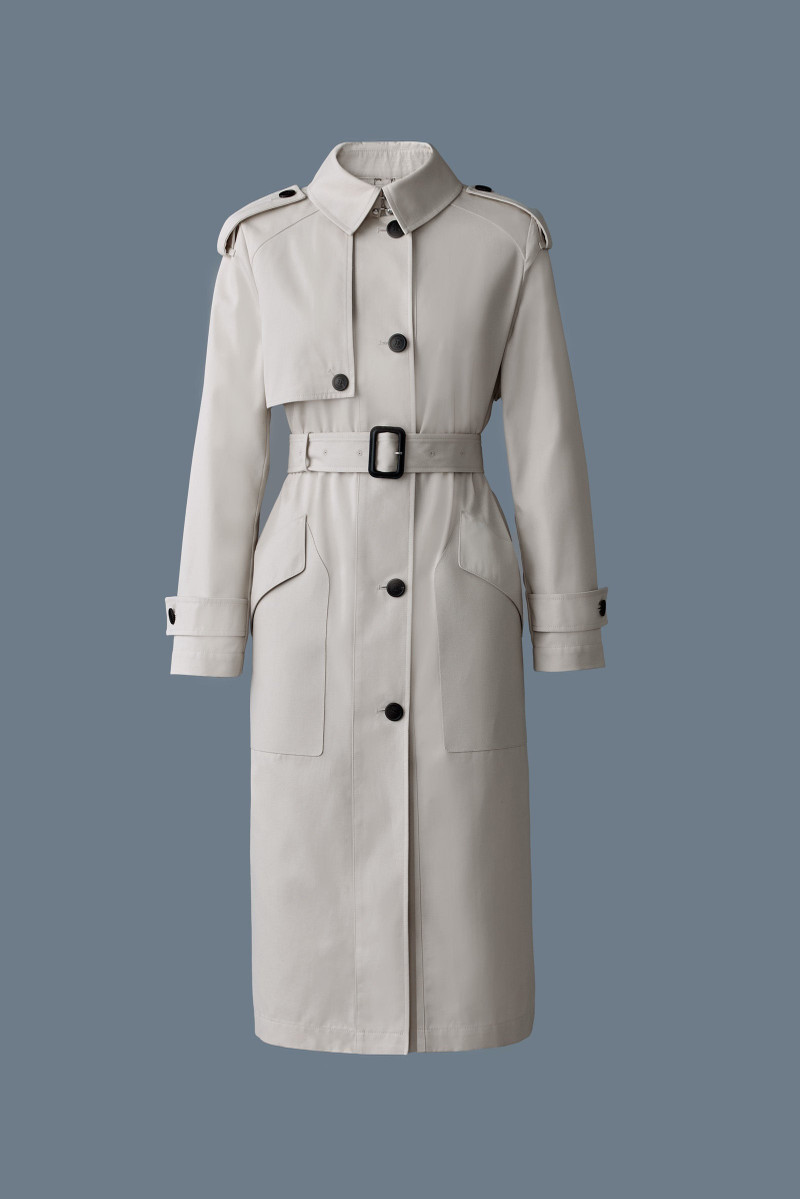 AKILI Single-breasted trench coat with belt 1