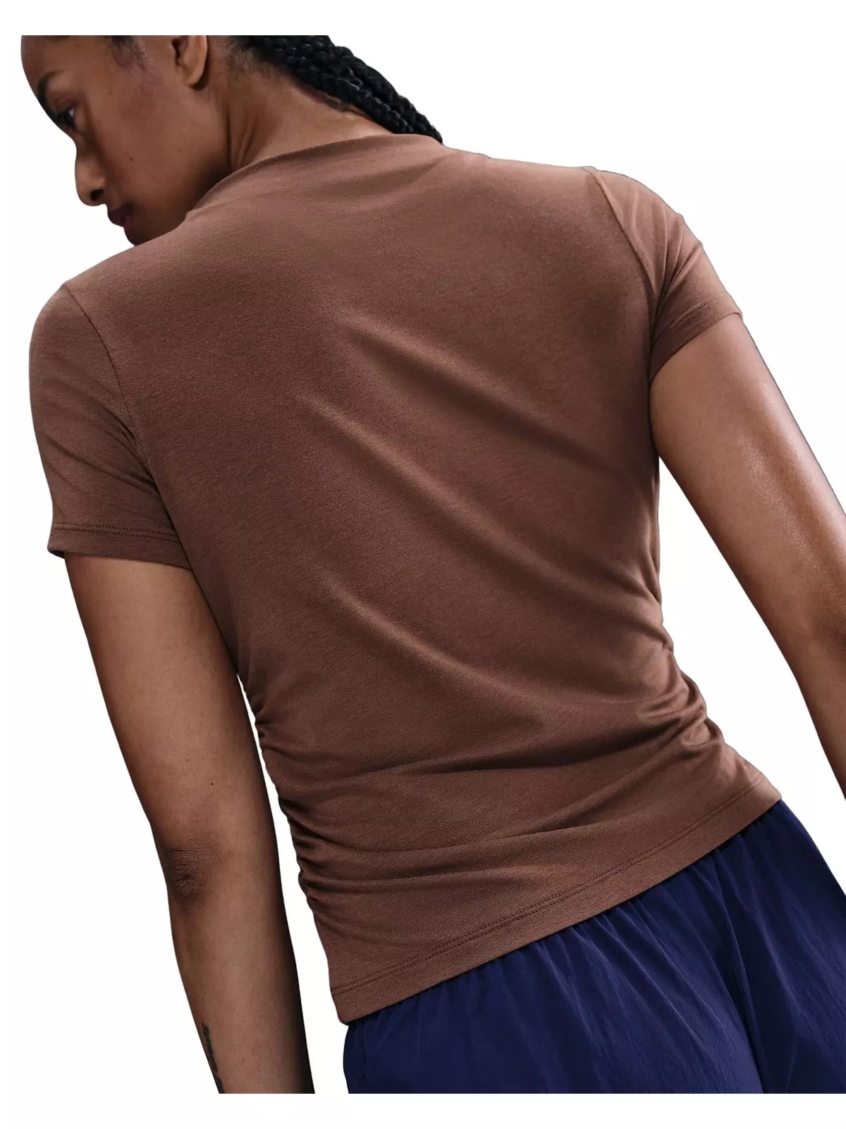 Women's Sportswear Chill Knit Tight Short-Sleeve Mock-Neck Top -Brown - 2